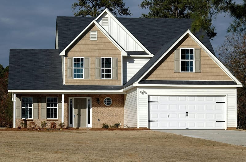 A custom garage door installed on a Riverside home