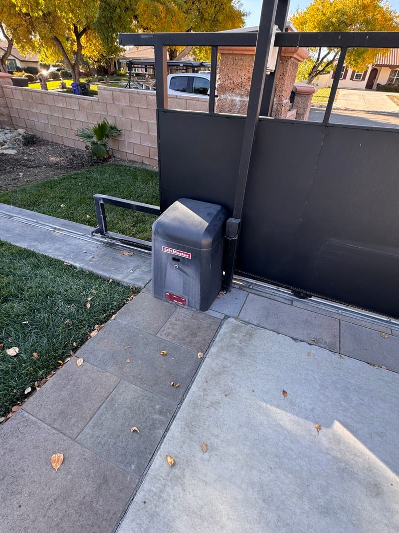 An electric gate motor serviced in Corona, California